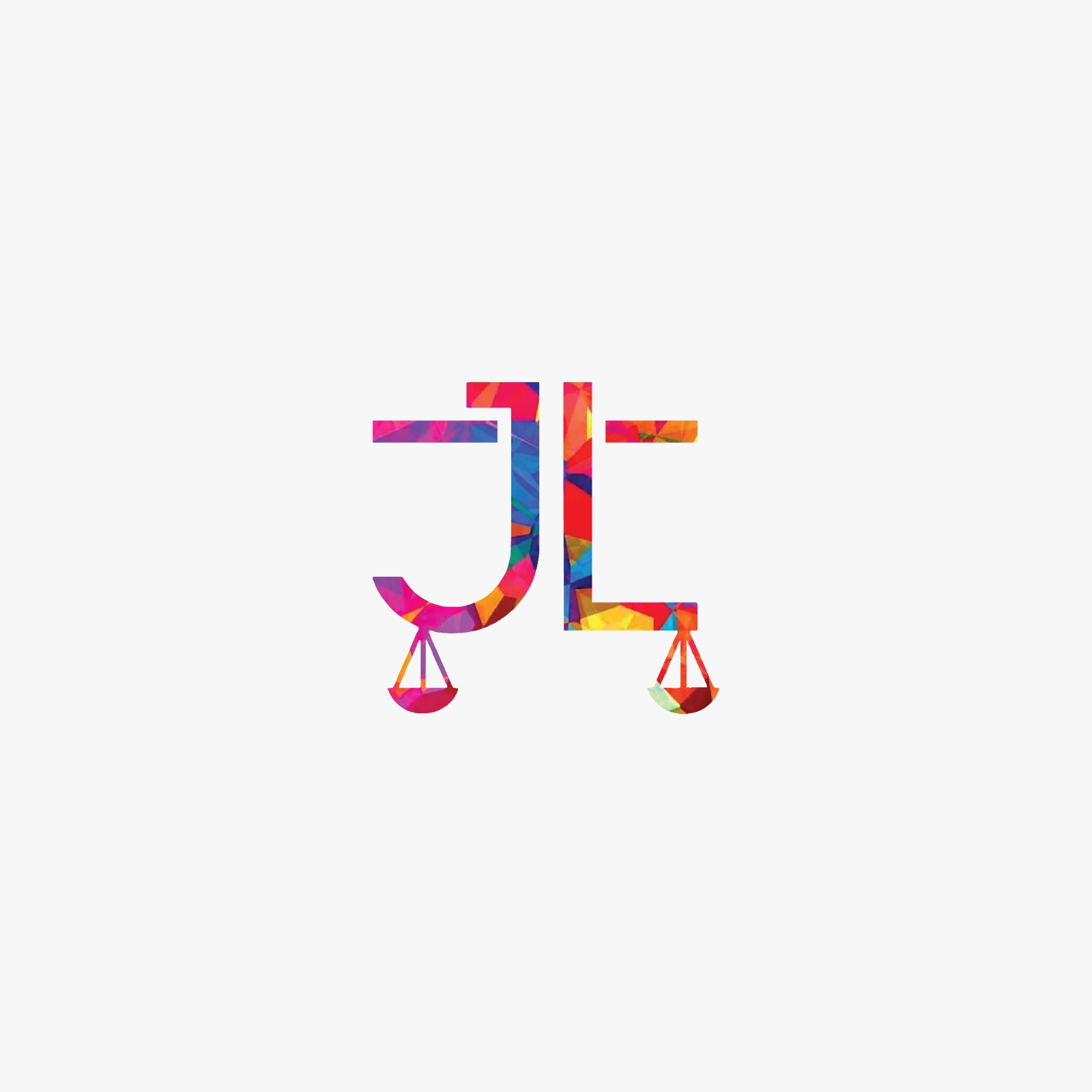 Nepal Justice Lab’s multicolored JL and scales symbol